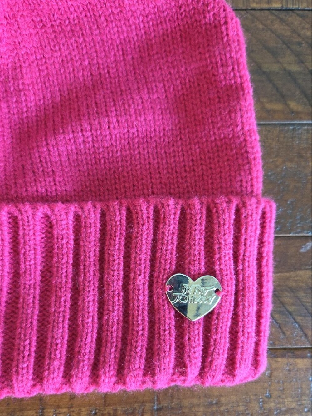 Betsey Johnson Pink Knit Beanie Multicolor Pom Pom - Picture 2 of 6